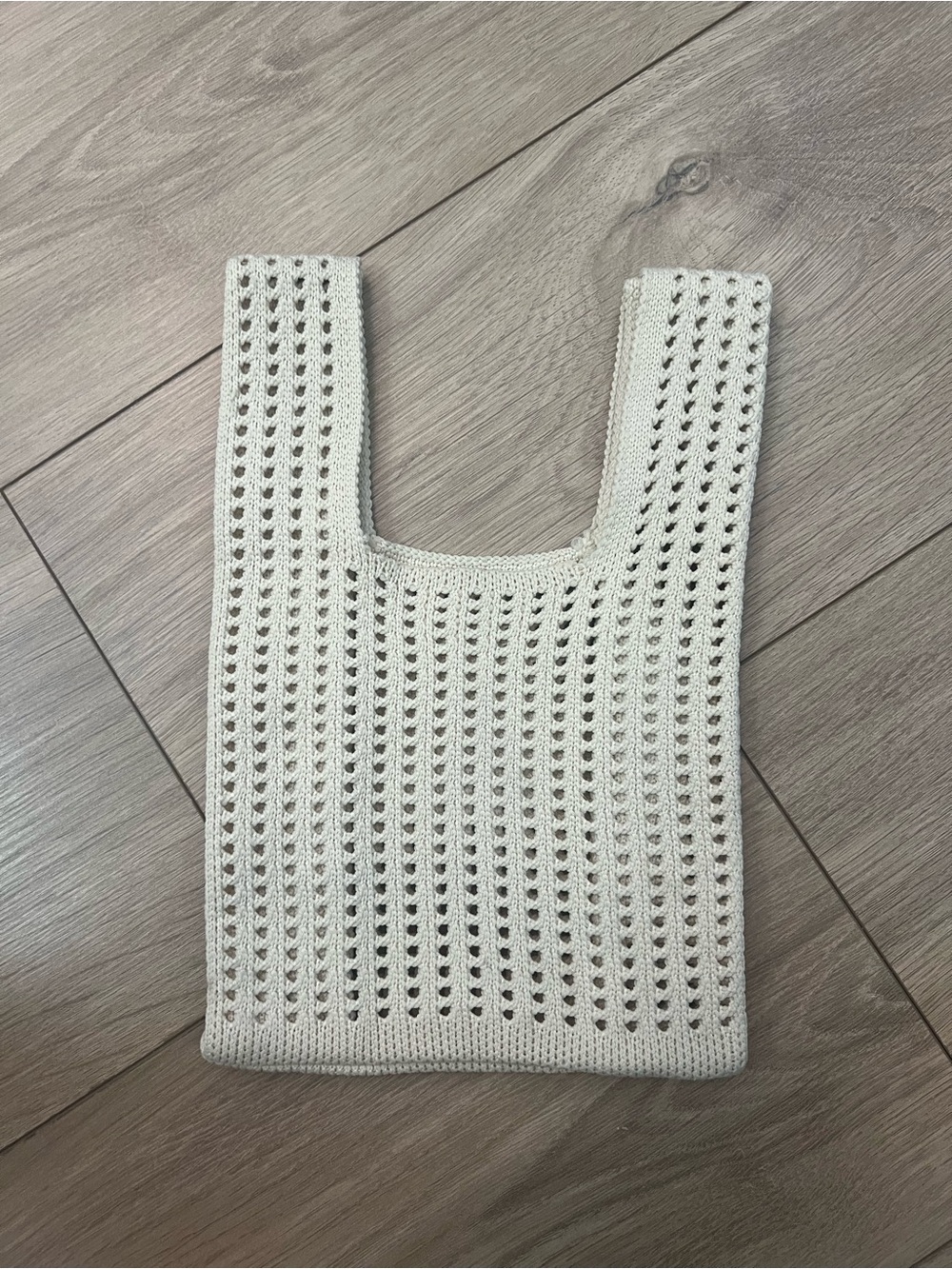 Crochet Mini Tote Bag in Cream — Minimal Summer Style
